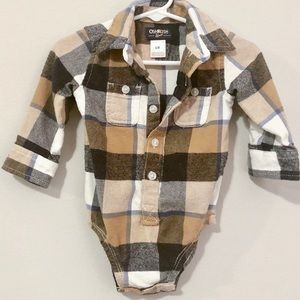 Plaid Baby Button Down Onesie